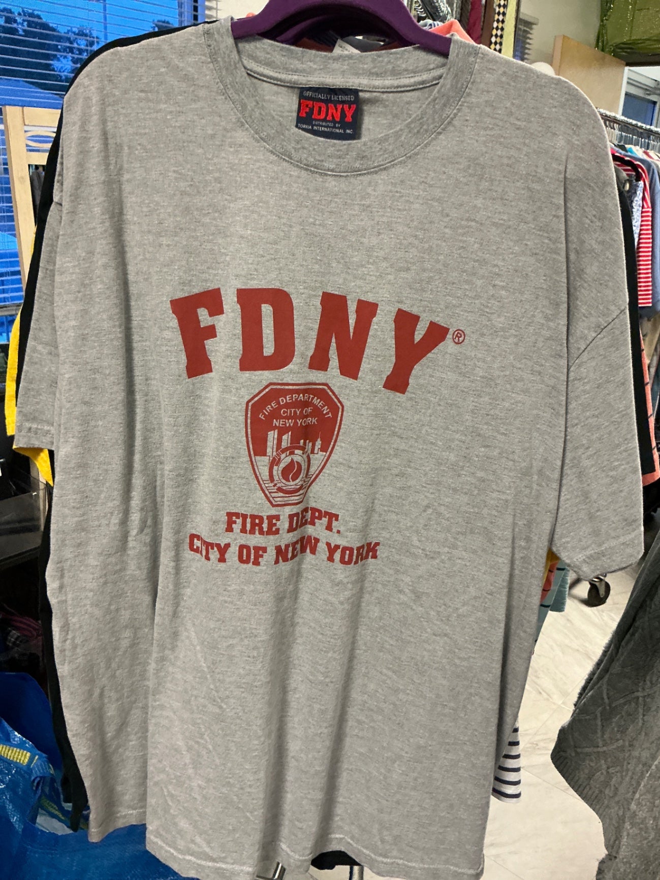 FDNY T-Shirt - Gray with Red print - 3XL