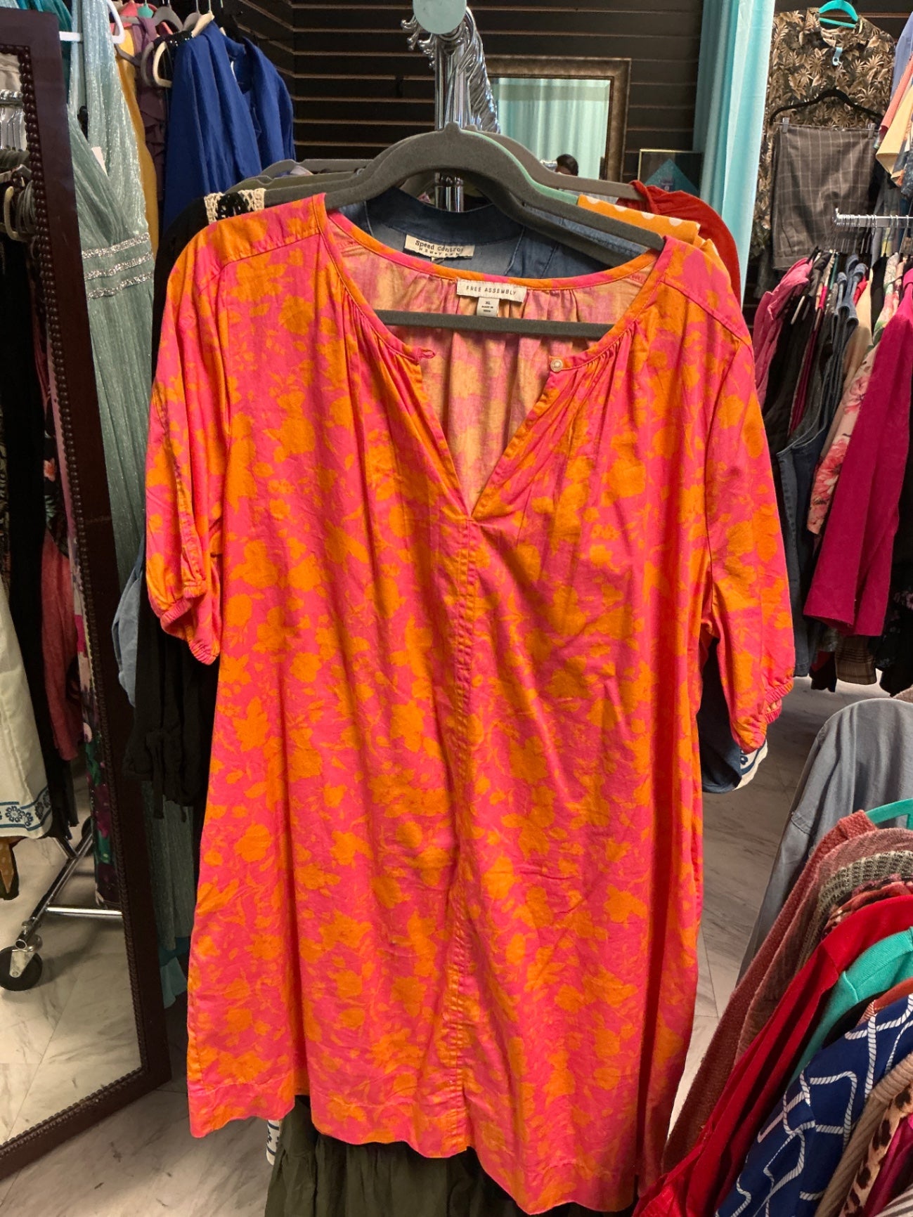 Fine assembly Dress - Pink and Orange - XL