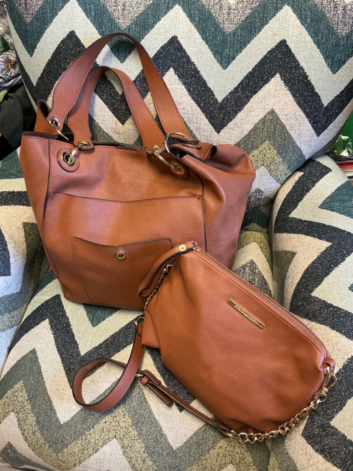 Steve Madden Oversized Bucket Bag + Crossbody - Camel brown -