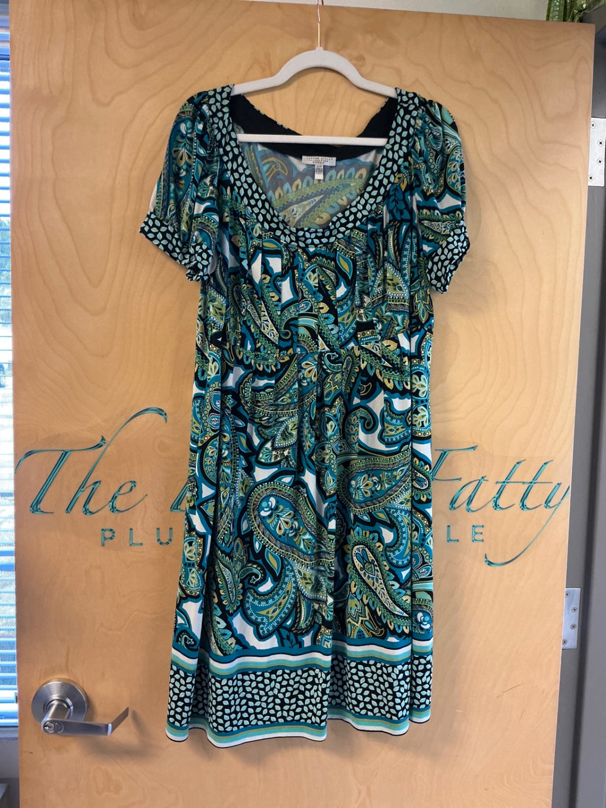London Style Collection Dress - Multicolored (predominantly Blue, Green, Black, White) - 20W