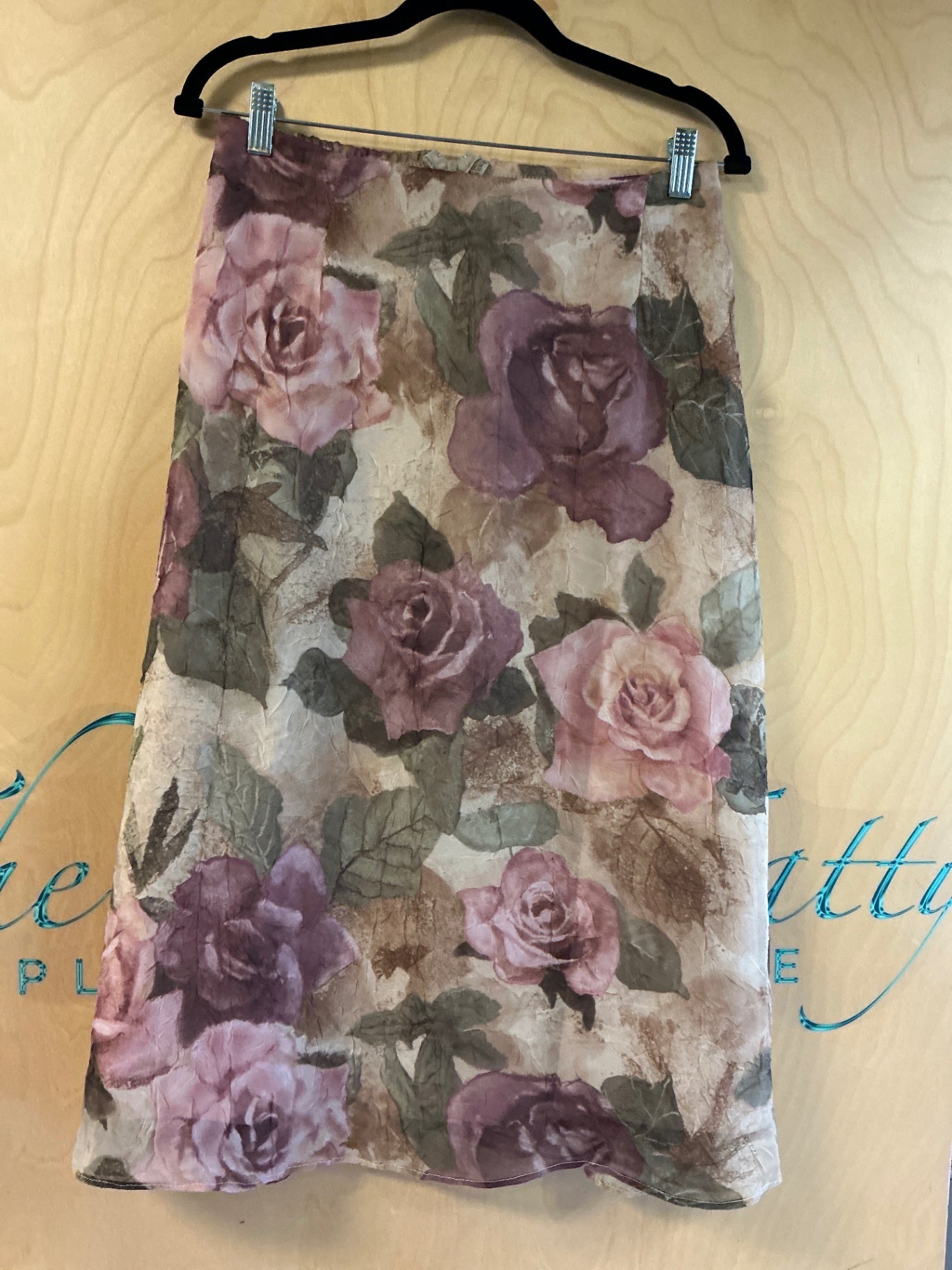 Dressbarn Skirt - Multicolor (primarily pink and purple with green and beige accents) - 20