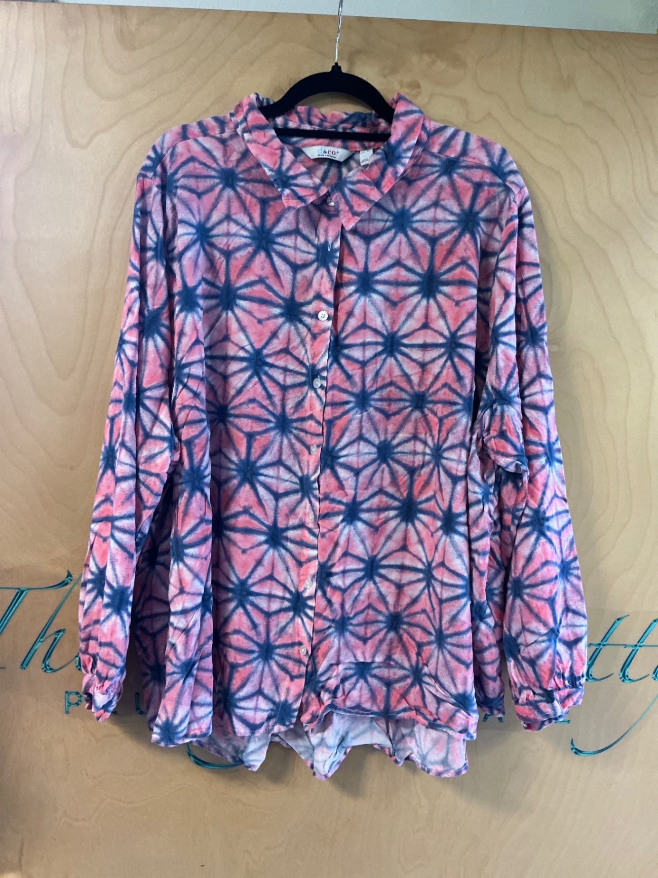 D & Co Blouse - Pink and blue - 5X