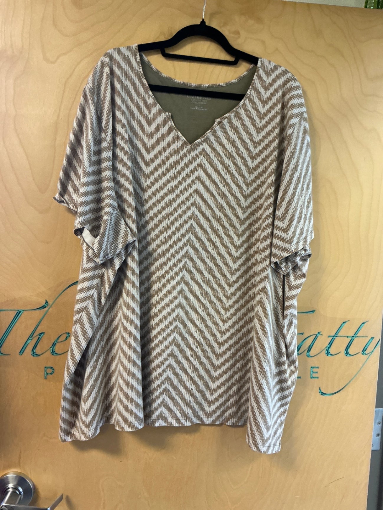 Catherine’s Blouse - Beige and white - 4X
