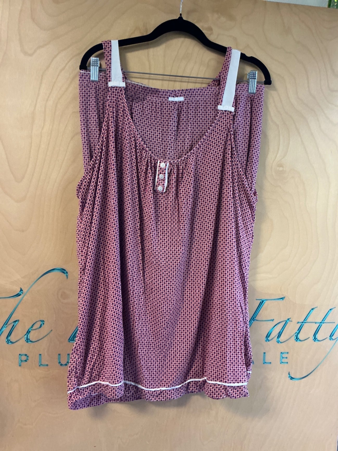 George Pajama Tank/Shorts Set - Pink and black patterned - 3X