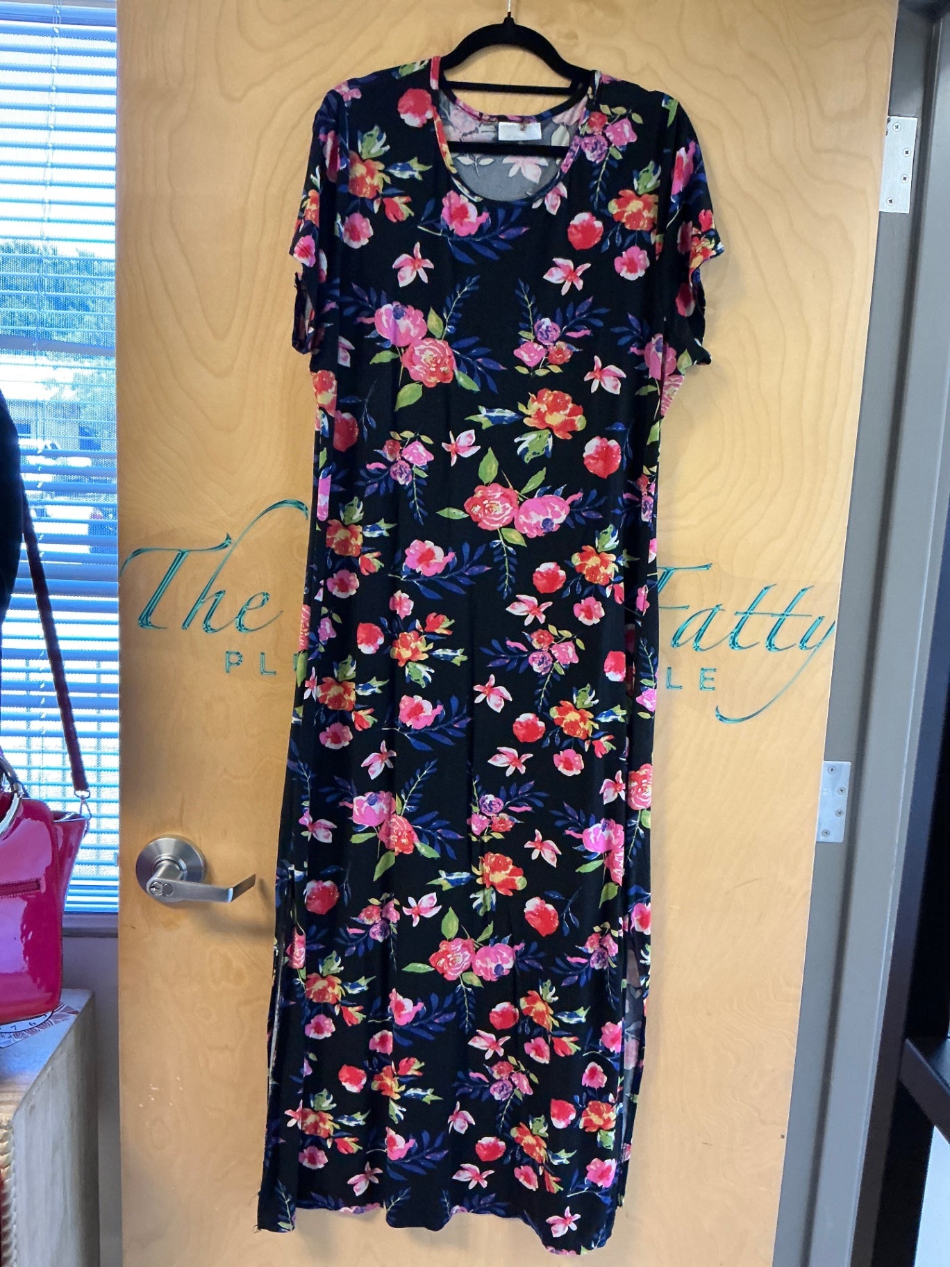 Bobbie Brooks Dress - Black with multicolored floral pattern - 2X
