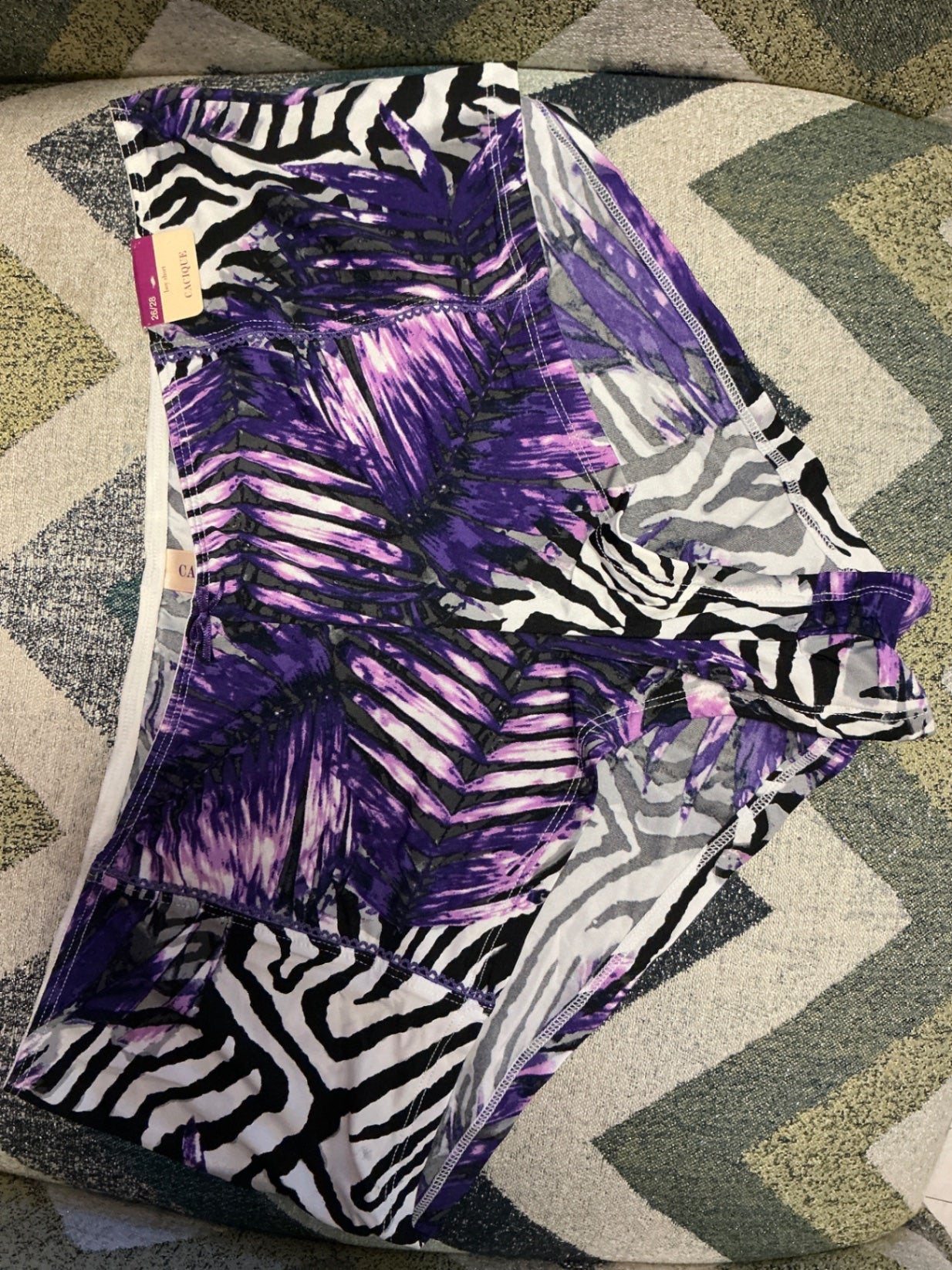 Lane Bryant Cacique Boy Short Panty - Purple, Black, White - 26/28 NWT