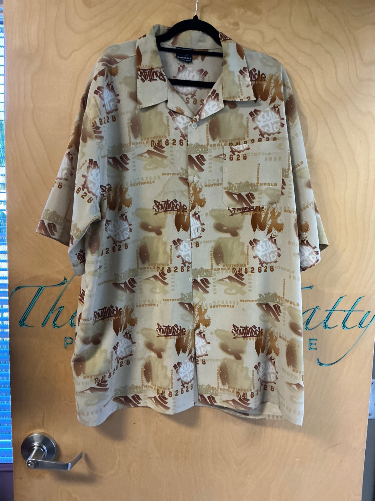 Vintage Southpole Shirt - Beige with brown and white patterns - 2XL