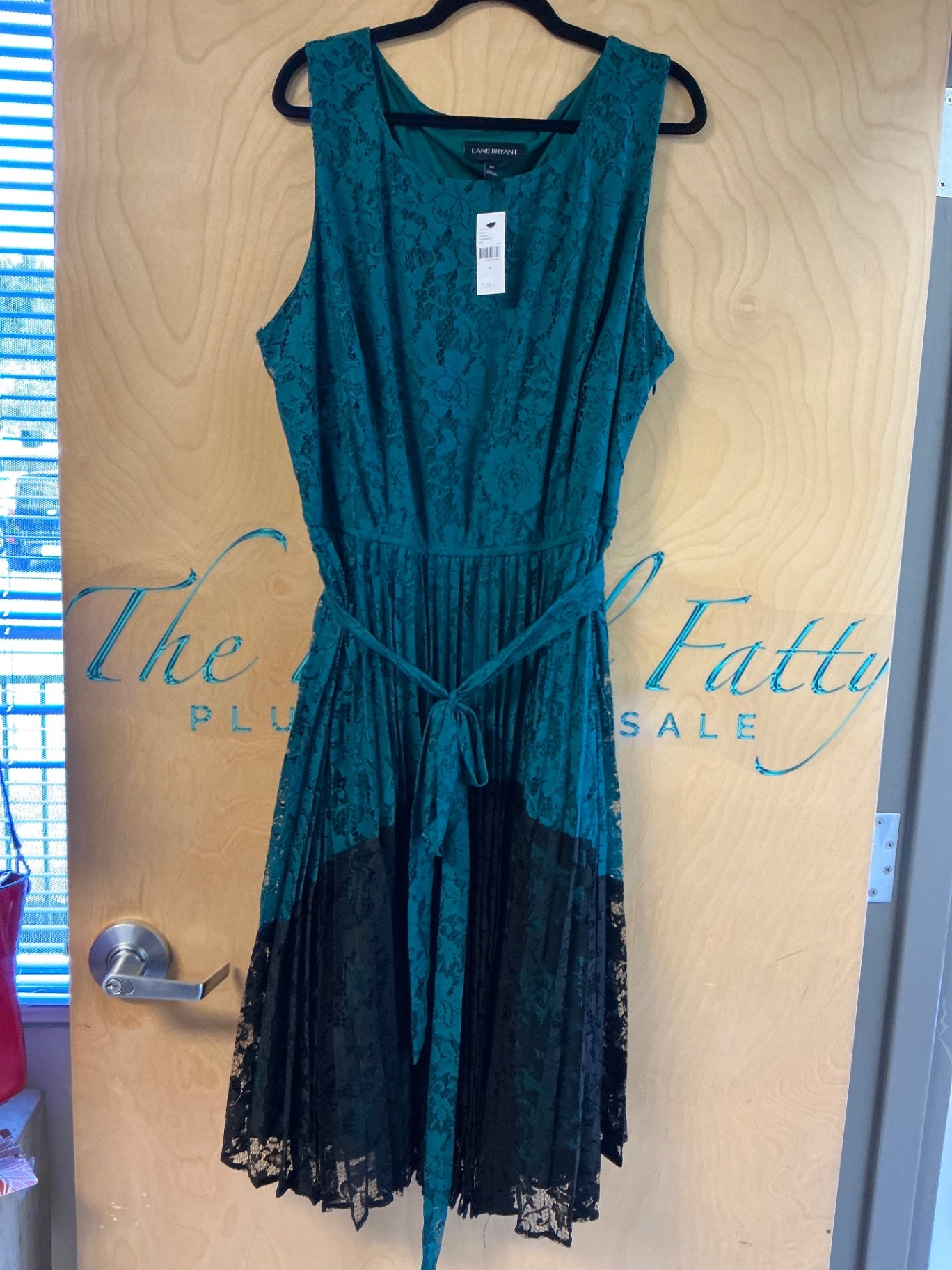 Lane Bryant Dress - Forest Green and Black - 24