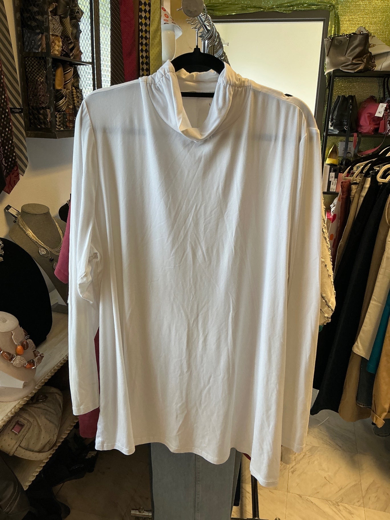 Lane Bryant Turtleneck T-Shirt - White - 26/28