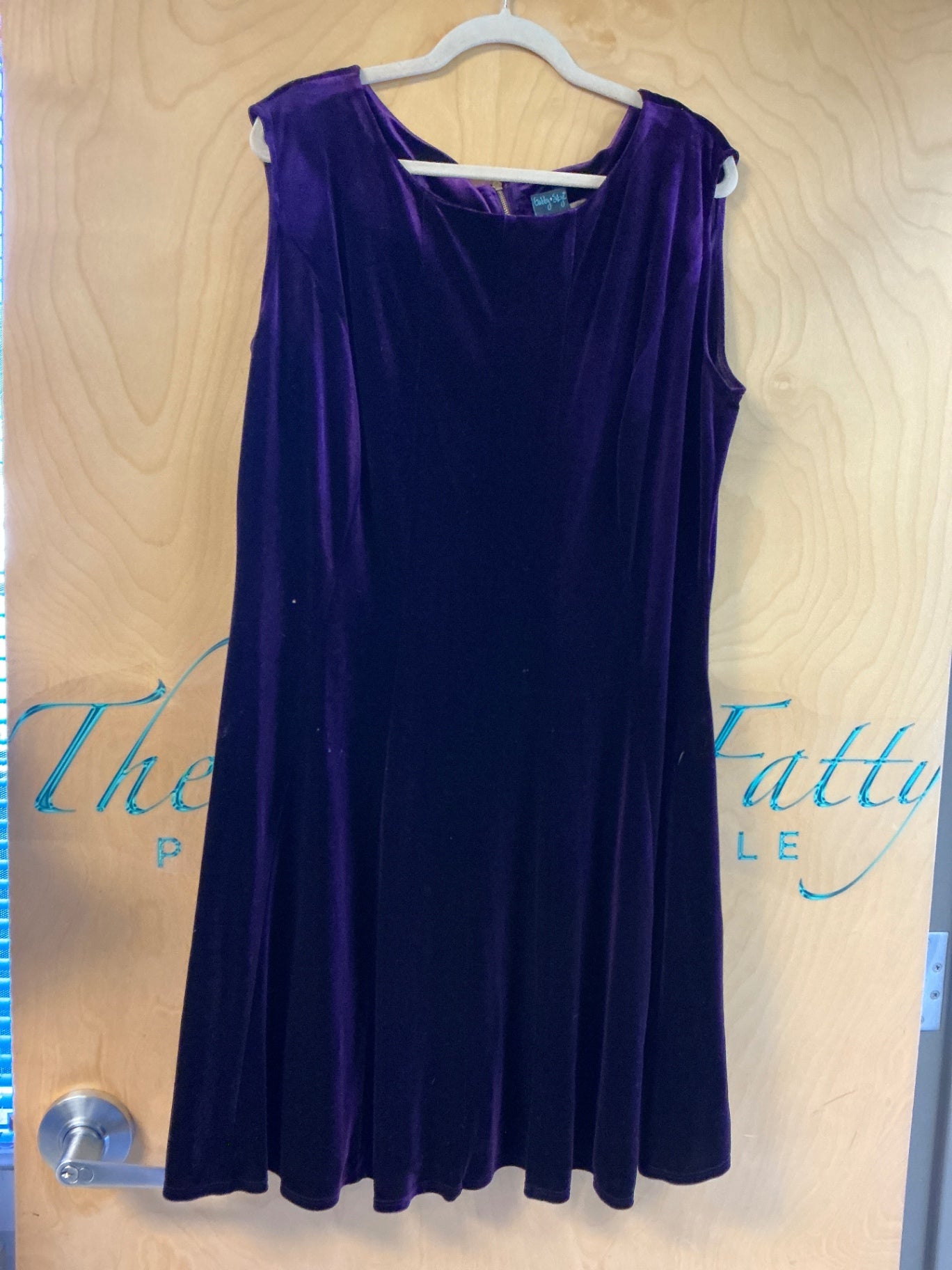 Gabby Style Sleeveless Dress - Purple Velvet - 16W