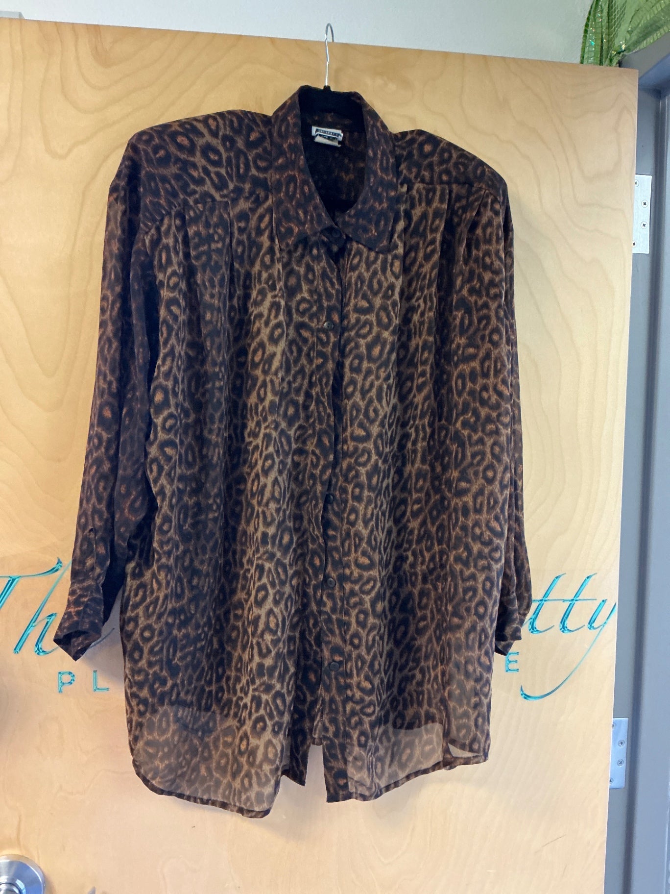 David Allen Blouse - Brown and black - 2X-3X