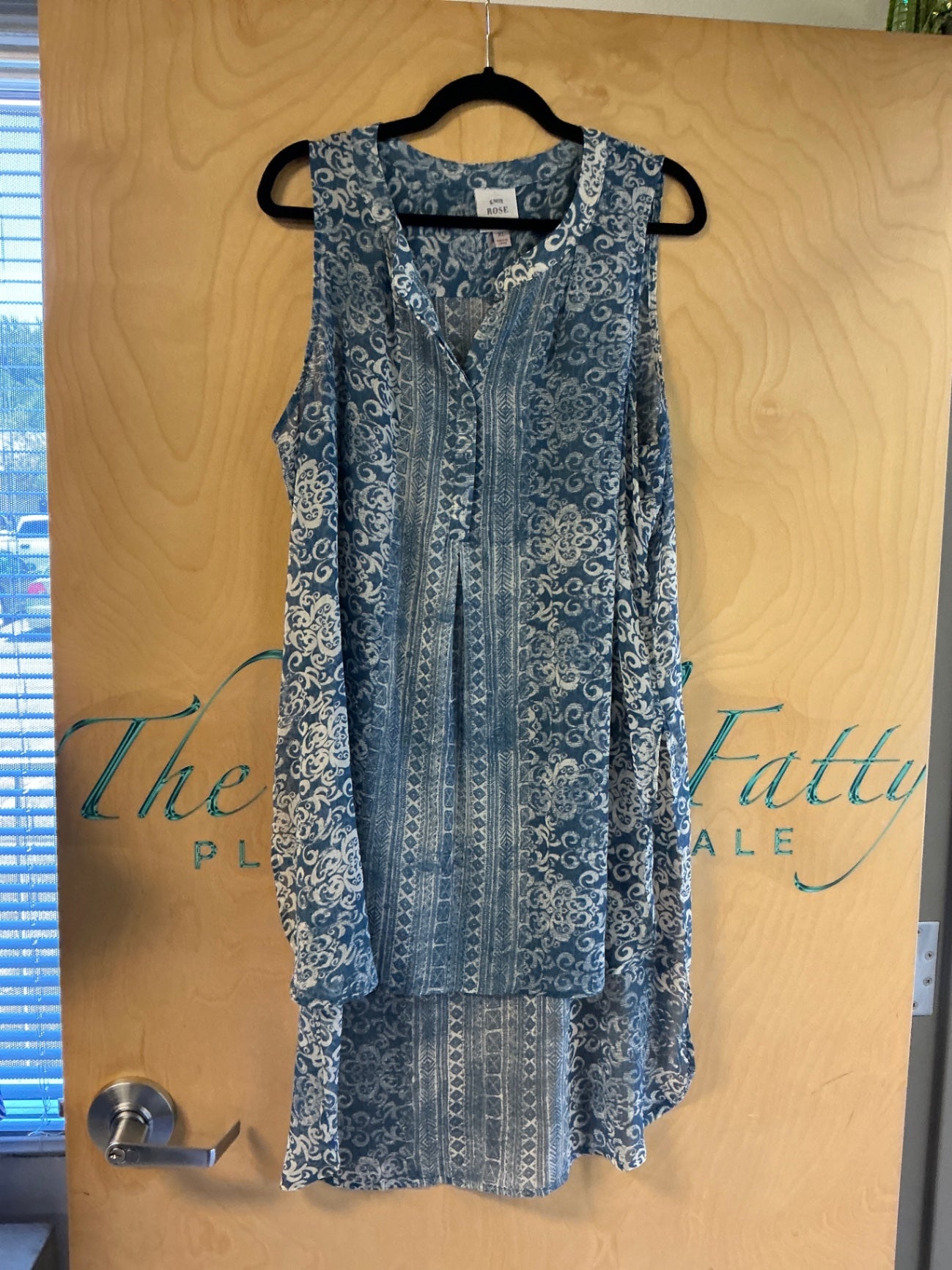 Knox Rose Tank Top - Blue and white - XL