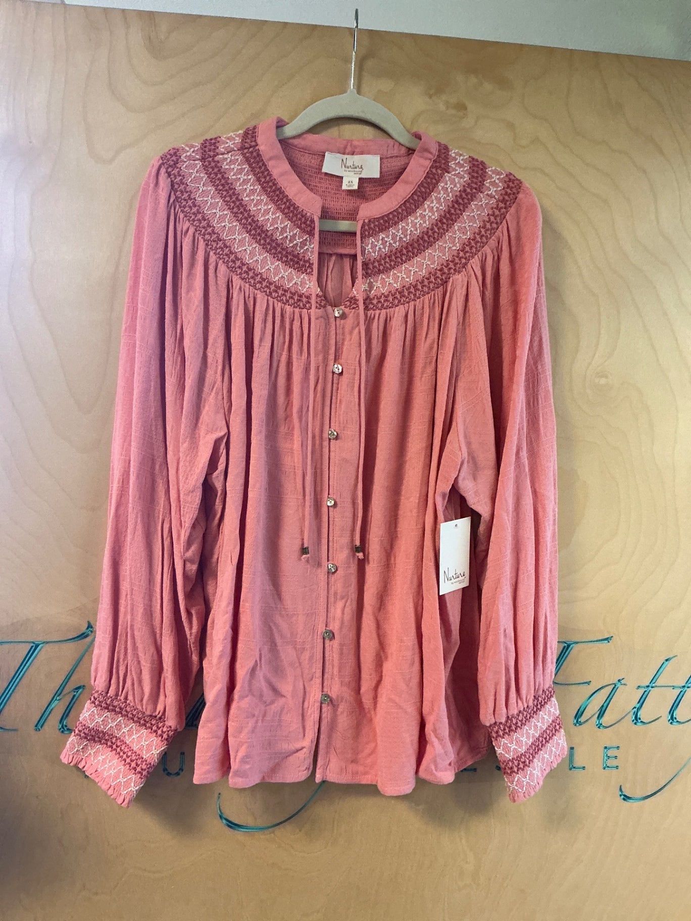 Nurture Blouse - Pink - 2X NWT