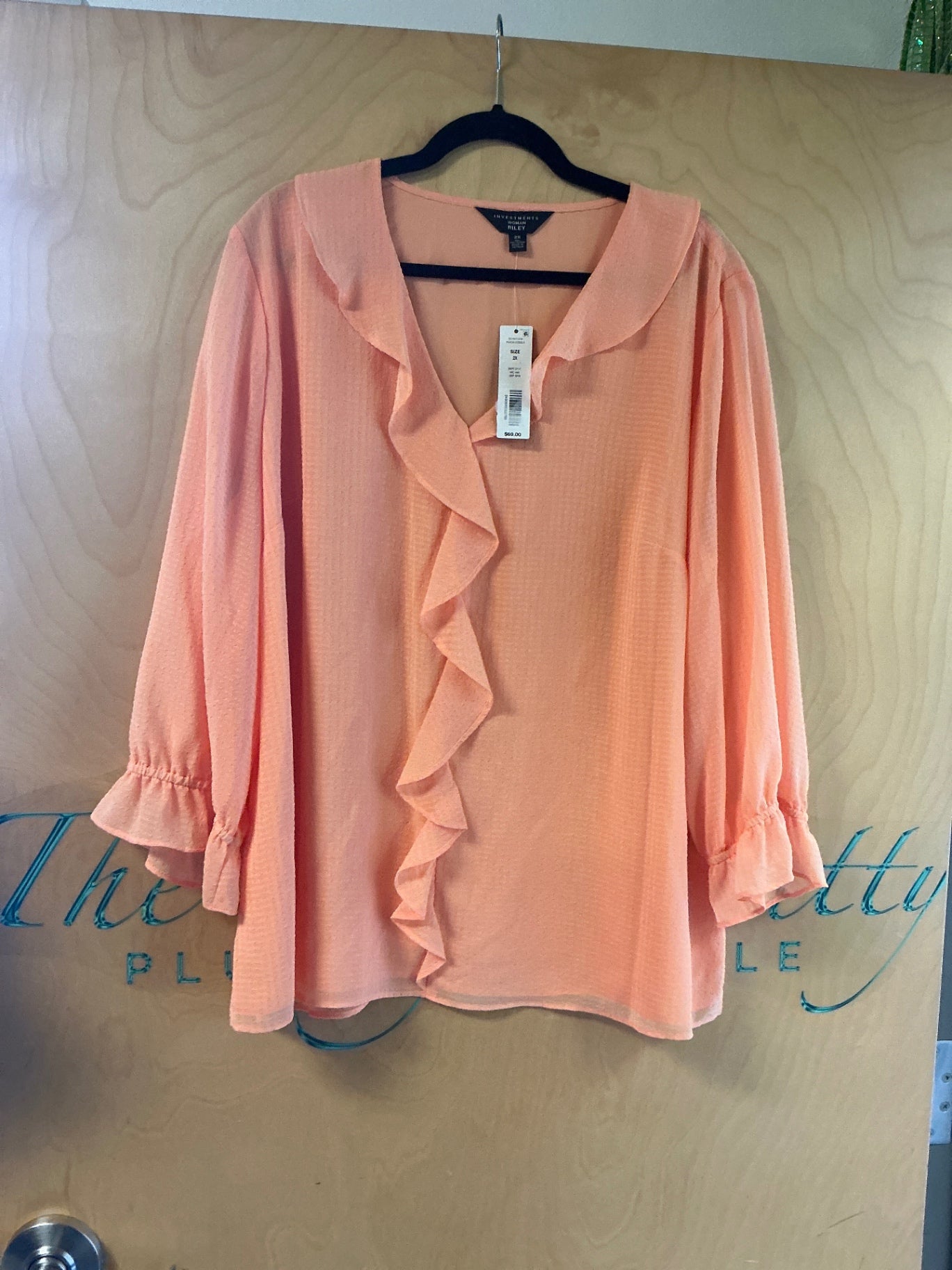 Investments Blouse - Peach - 2X
