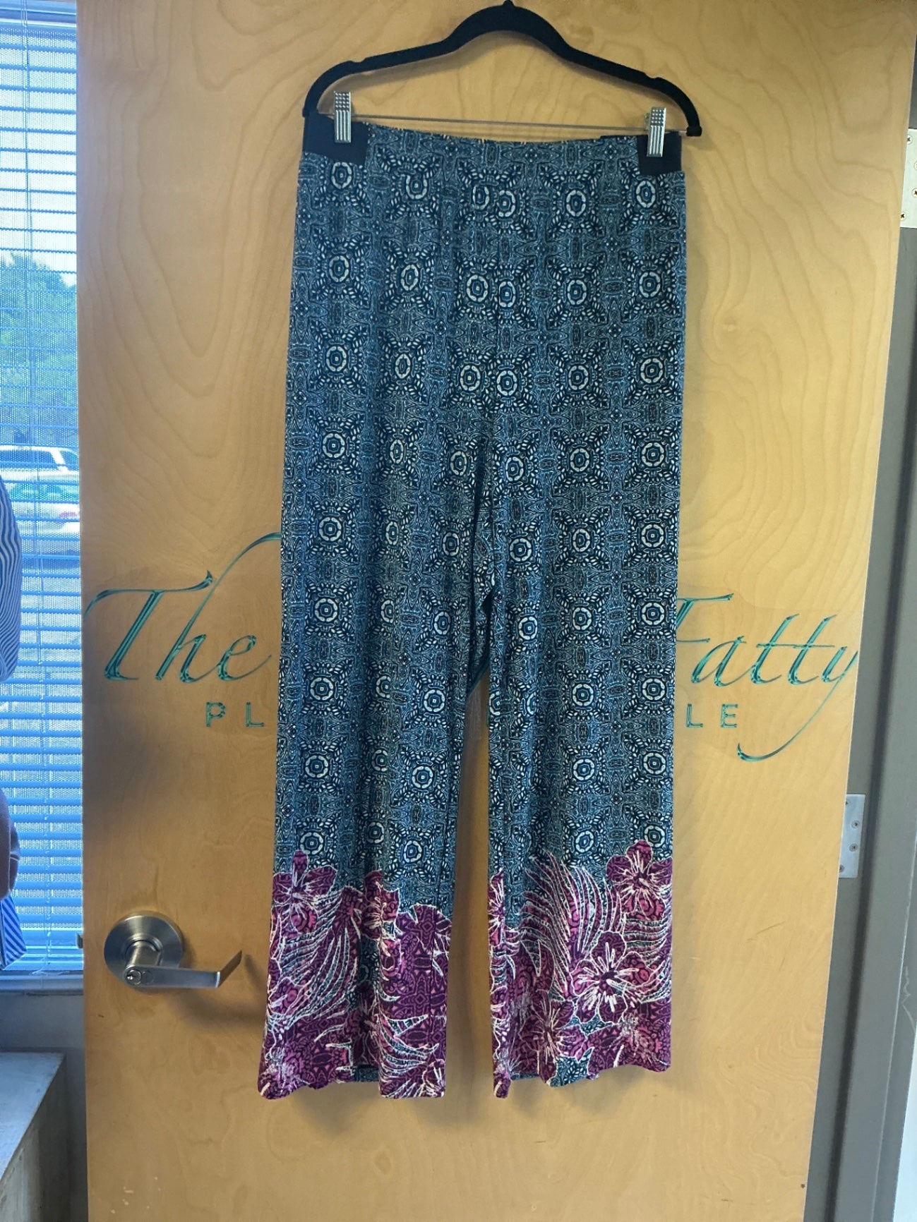 Ruby Rd. Wide Leg Pant - Multicolored (mainly blue and purple) - 3X NWT