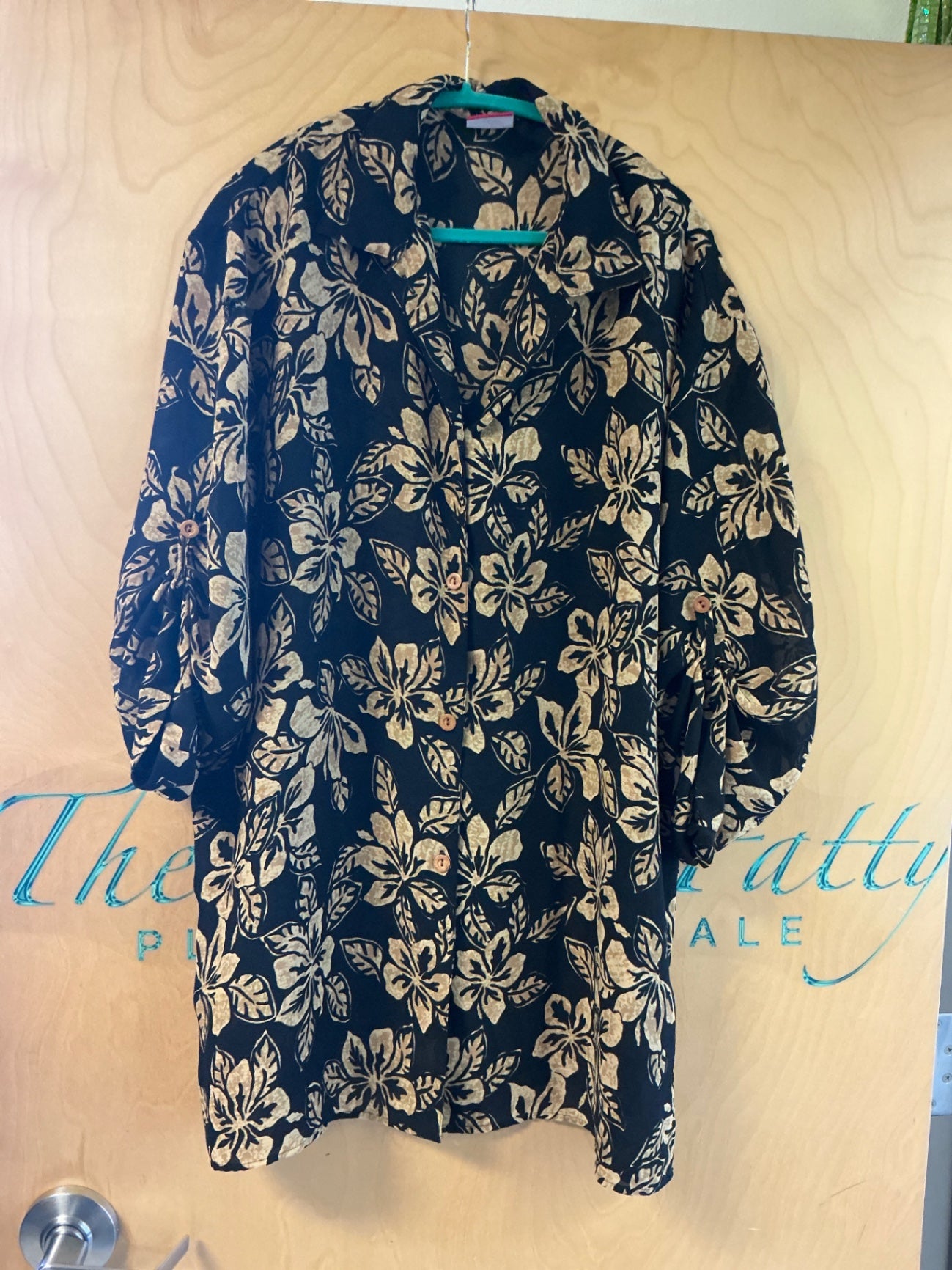 Cole of California Blouse - Black and beige - 3X