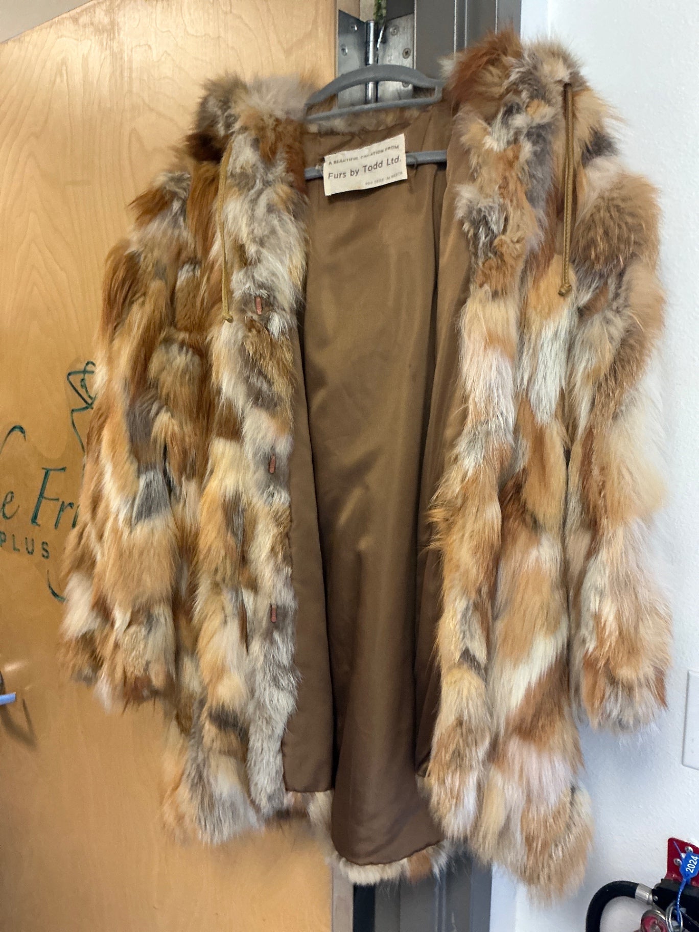 Furs by Todd Ltd. Vintage Rabbit Fur Coat - Multicolor (various shades of brown, tan, cream, gray, and black) - 3X