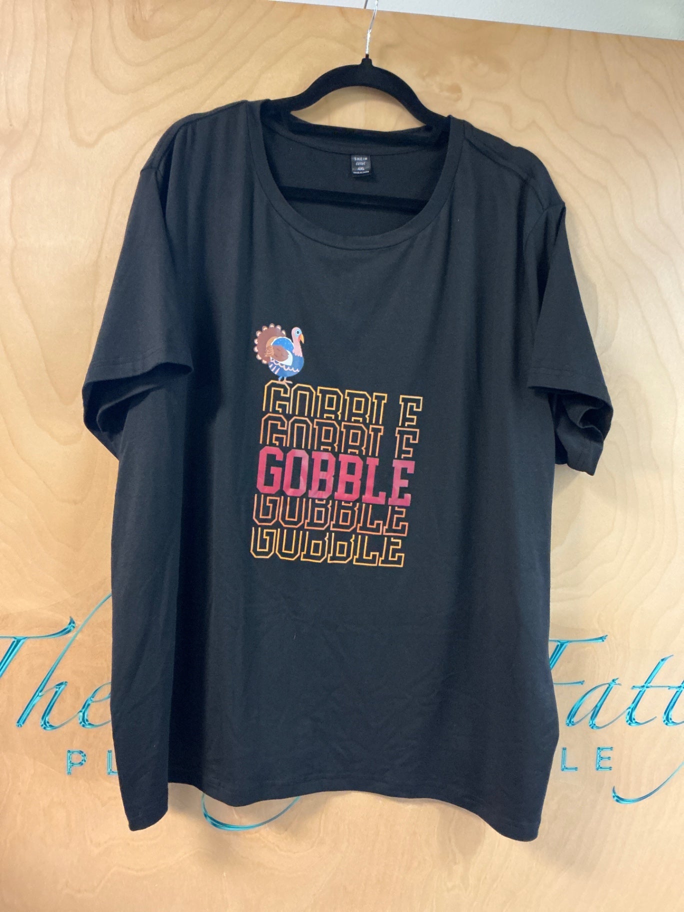SHEIN T-Shirt - Black - 4XL