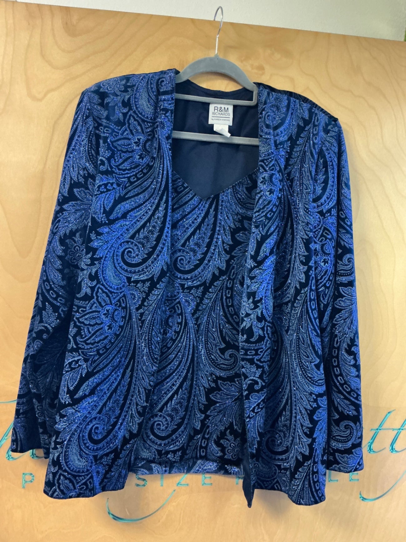 R&M Richards Jacket/Blouse Combo - Blue - 18