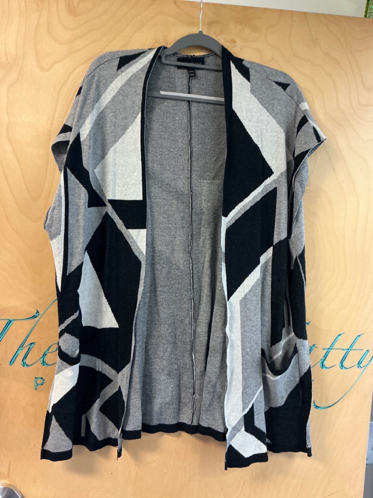 Lane Bryant Sleeveless Cardigan - Multicolor (Black, Gray, White) - 22/24
