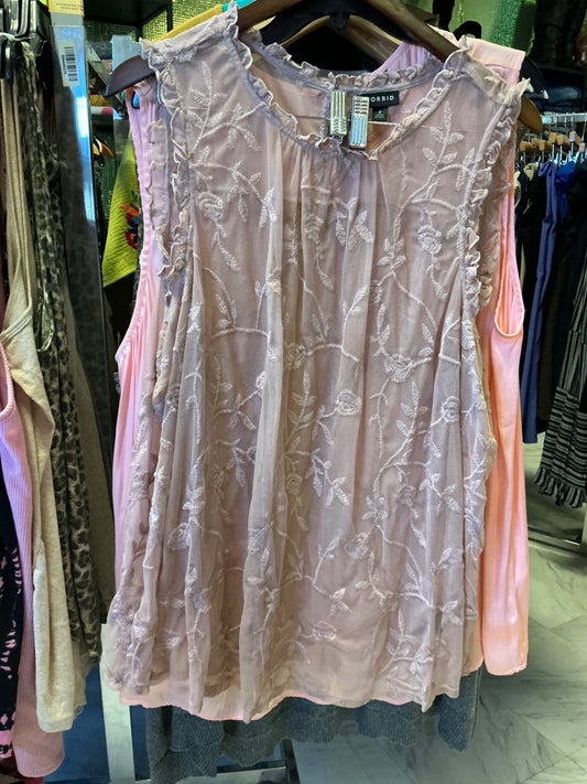 Torrid Sleeveless Top Sheer 3 Blush Pink