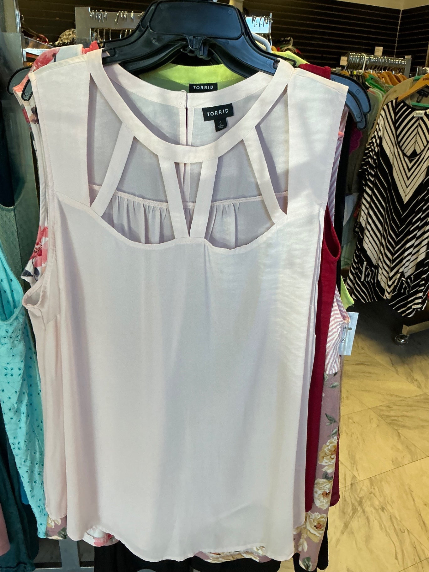 Torrid Sleeveless Blouse 3 Light Pink