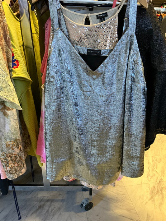 Lane Bryant Tank Top 16 Silver Shimmer NWOT