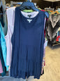 Terra & Sky Sleeveless Blouse 2X Navy Blue