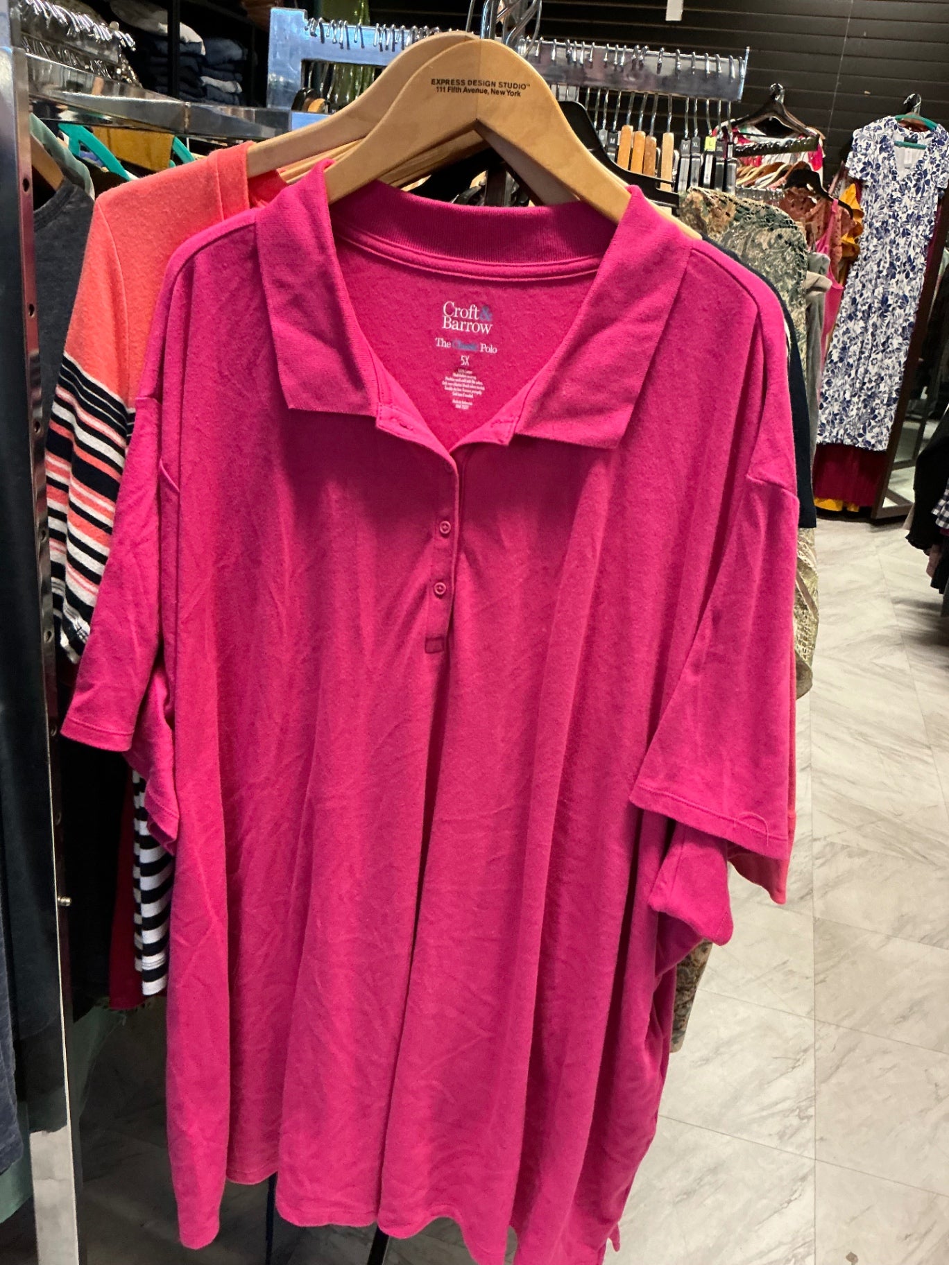 Croft & Barrow Polo Shirt 5X Pink