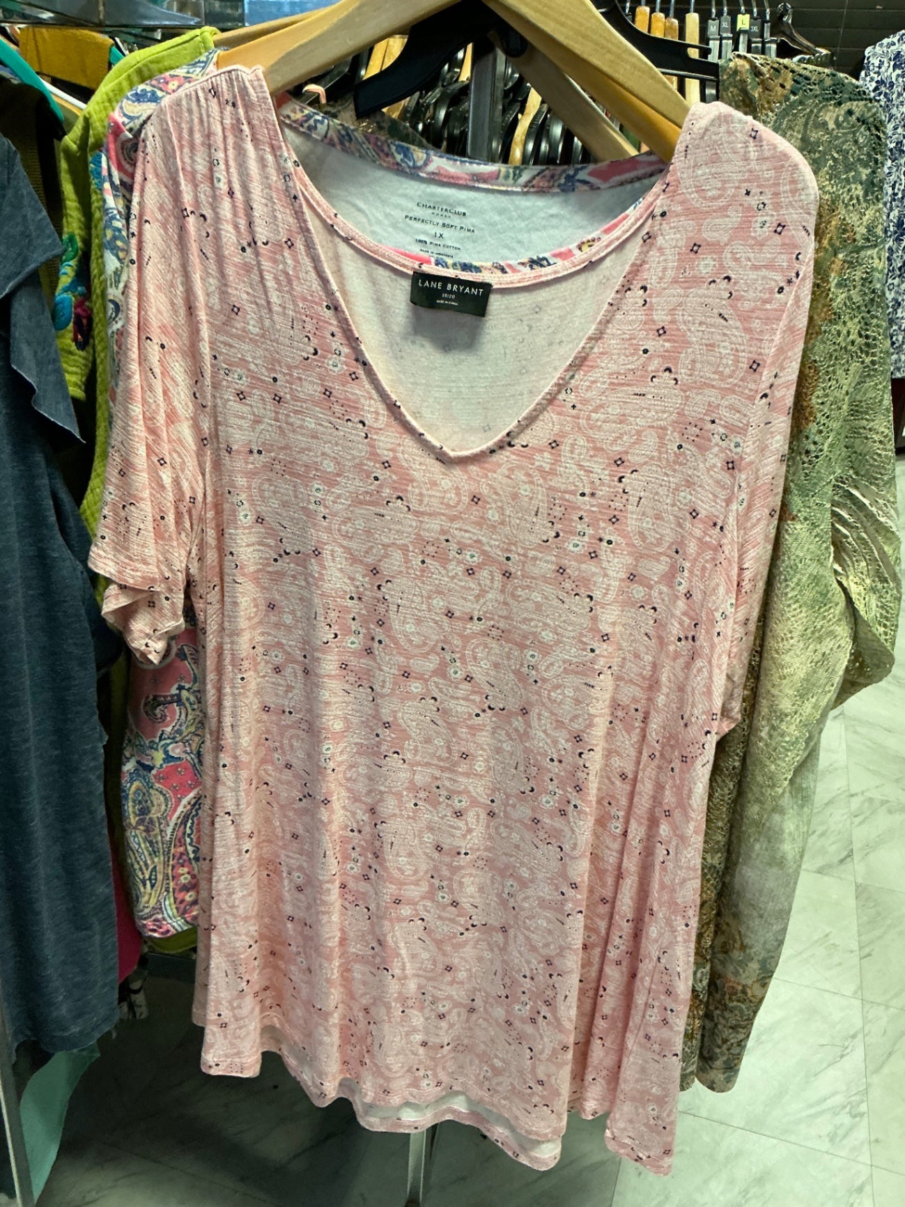 Lane Bryant Tunic Top 18/20 Pink Print