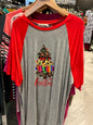 Southern Stitch Raglan T-Shirt 3XL Gray and Red Christmas