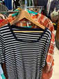 Unknown Striped T-Shirt XL Navy and White