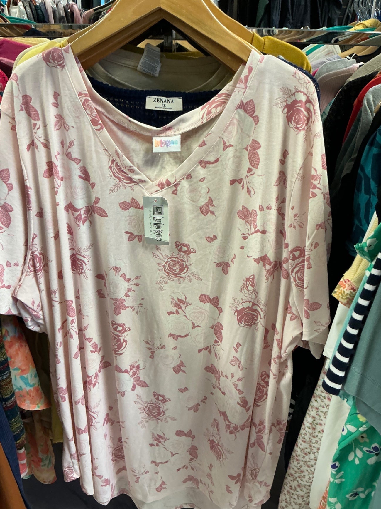 Lularoe Tunic Top 3X Pink Rose NWT