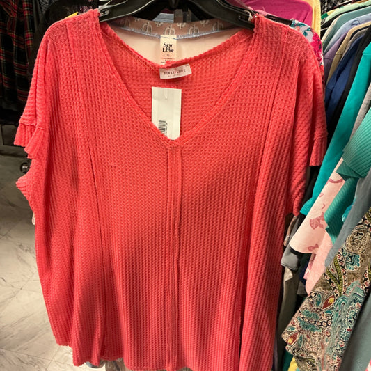 First Love Tunic Top 3X Coral NWT
