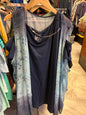 Terra & Sky Layered Tunic Top 2X Navy and Blue