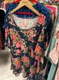 LuLaRoe T-Shirt 3X Navy with Floral Print NWT