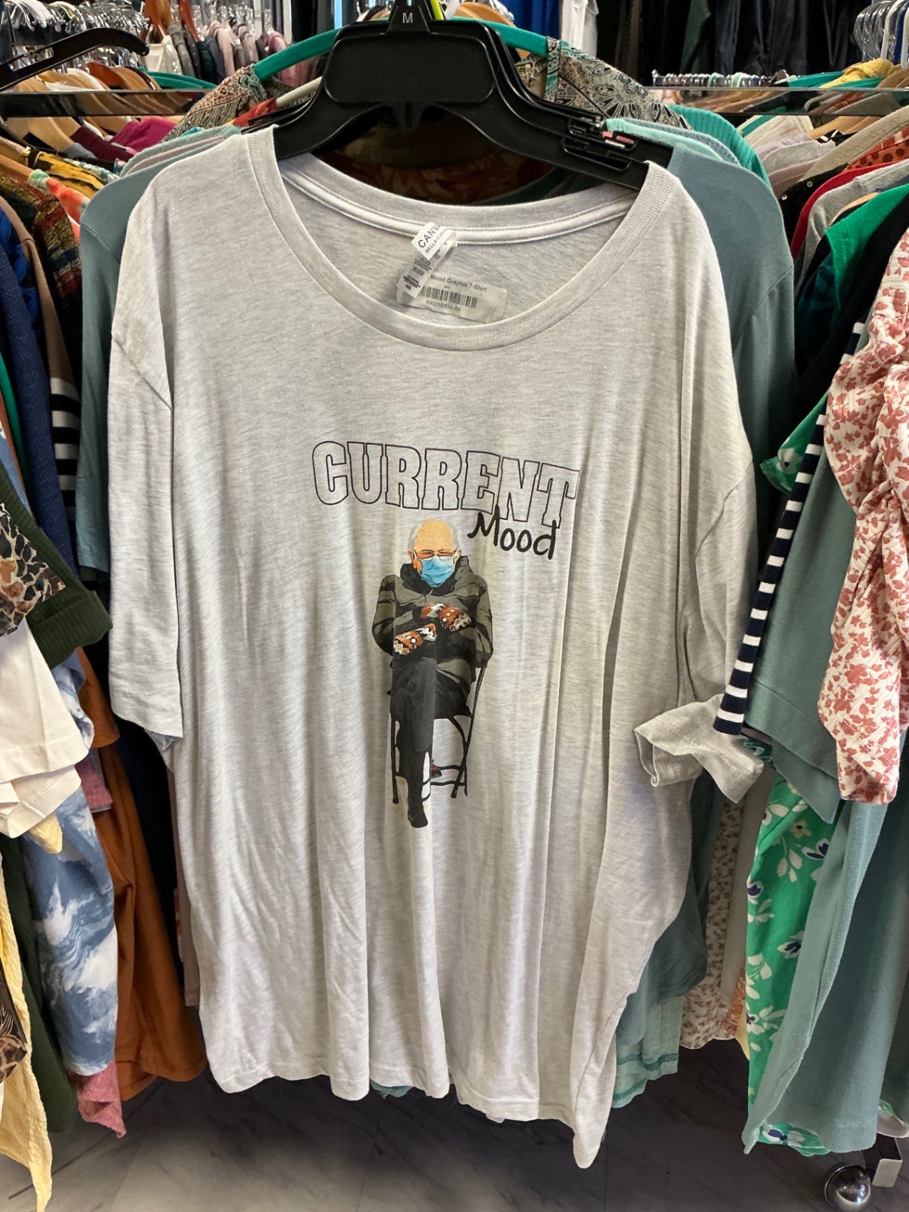 Canvas Screen Print T-Shirt 4XL Gray