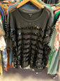 Torrid Sequin Top 4 Black and Sheer Stripe