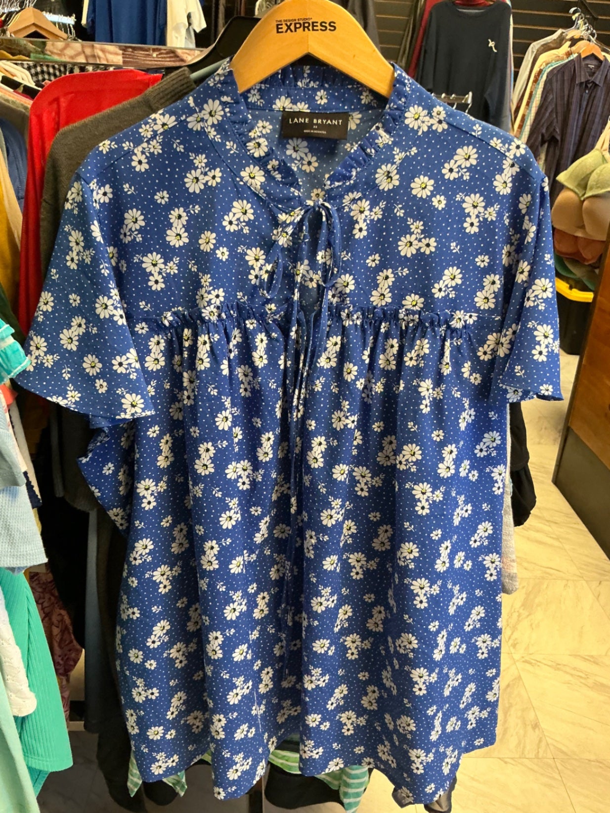 Lane Bryant Blouse 22 Blue