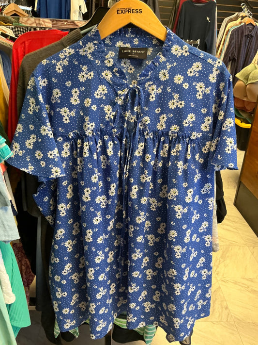 Lane Bryant Blouse 22 Blue