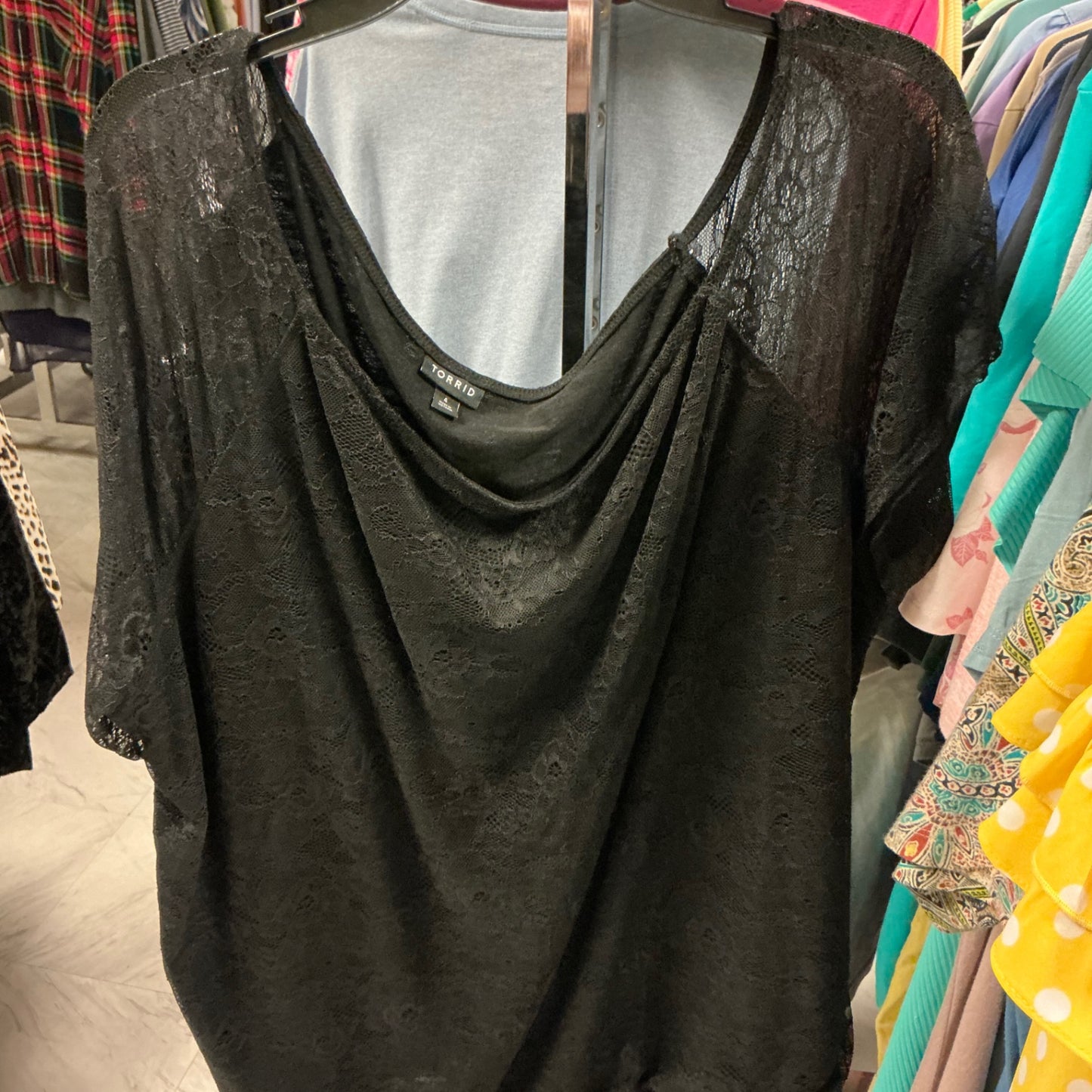 Torrid Cold Shoulder Blouse 3 Black