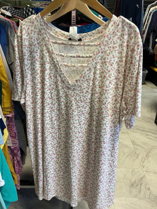 Heimish USA Blouse 3XL White with floral print