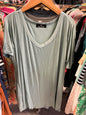 Rae Mode V Neck T-Shirt 3X Light Teal