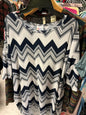 LuLaRoe Tunic Top M Navy and White