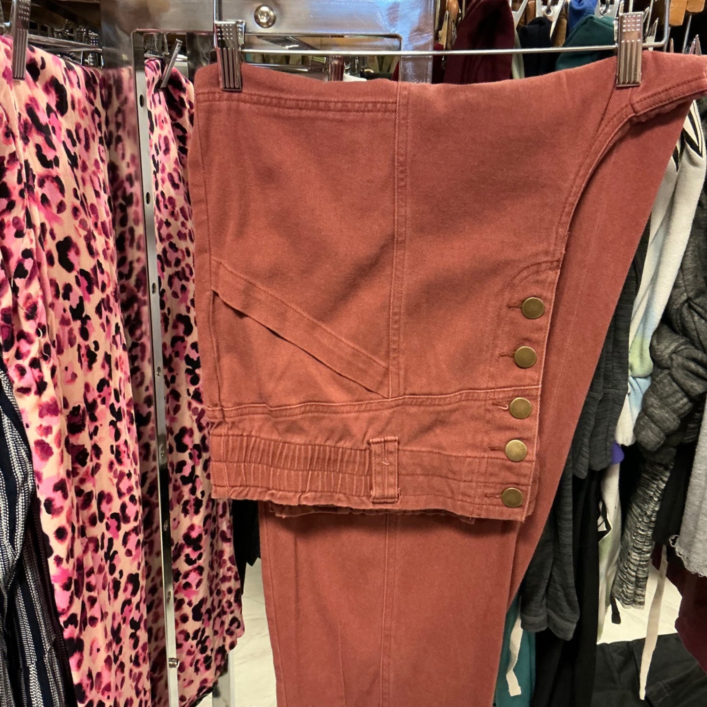 Knox Rose High-Waisted Pants XL Reddish-Brown