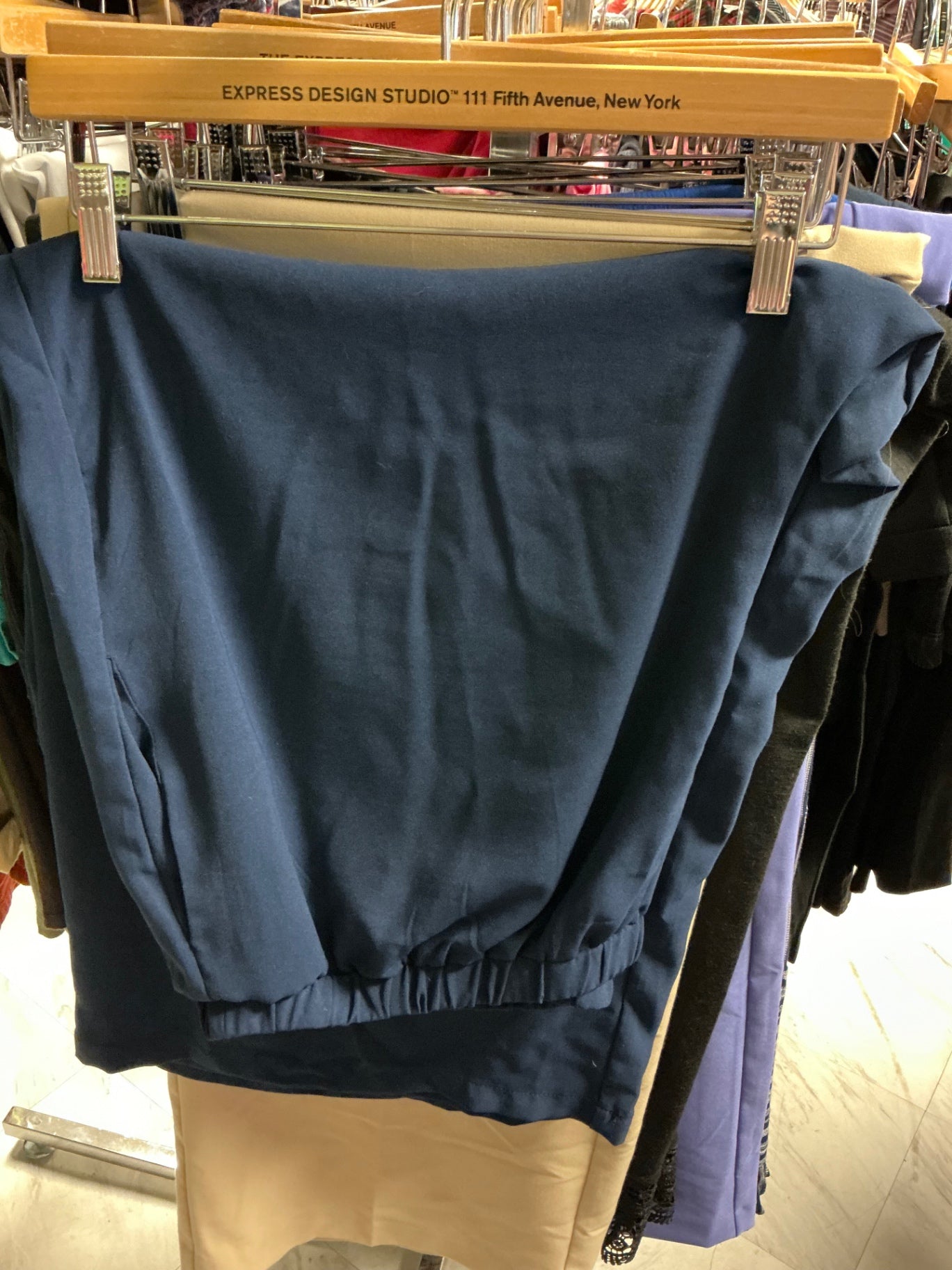 Emery Rose Pants 4X Navy Blue