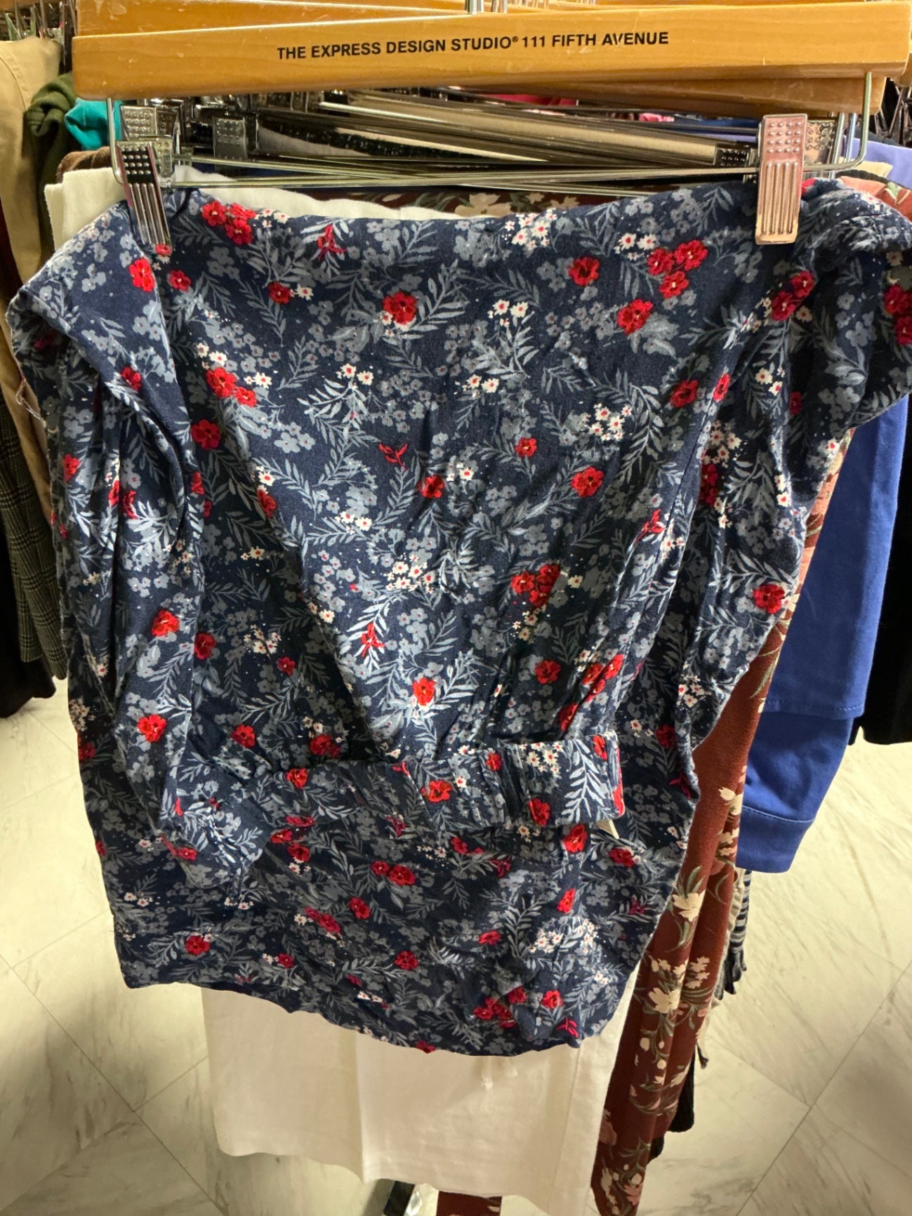 Terra & Sky Capri 2XL 20/22 Navy w/ Floral Print
