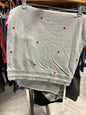 Peace Love World Sweatpants 5X Gray with Red Hearts