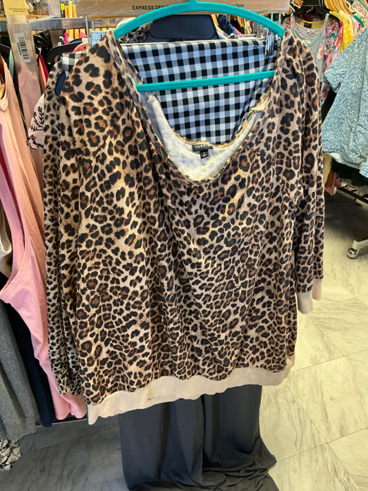 Torrid Cold Shoulder Sweatshirt 4 Leopard print