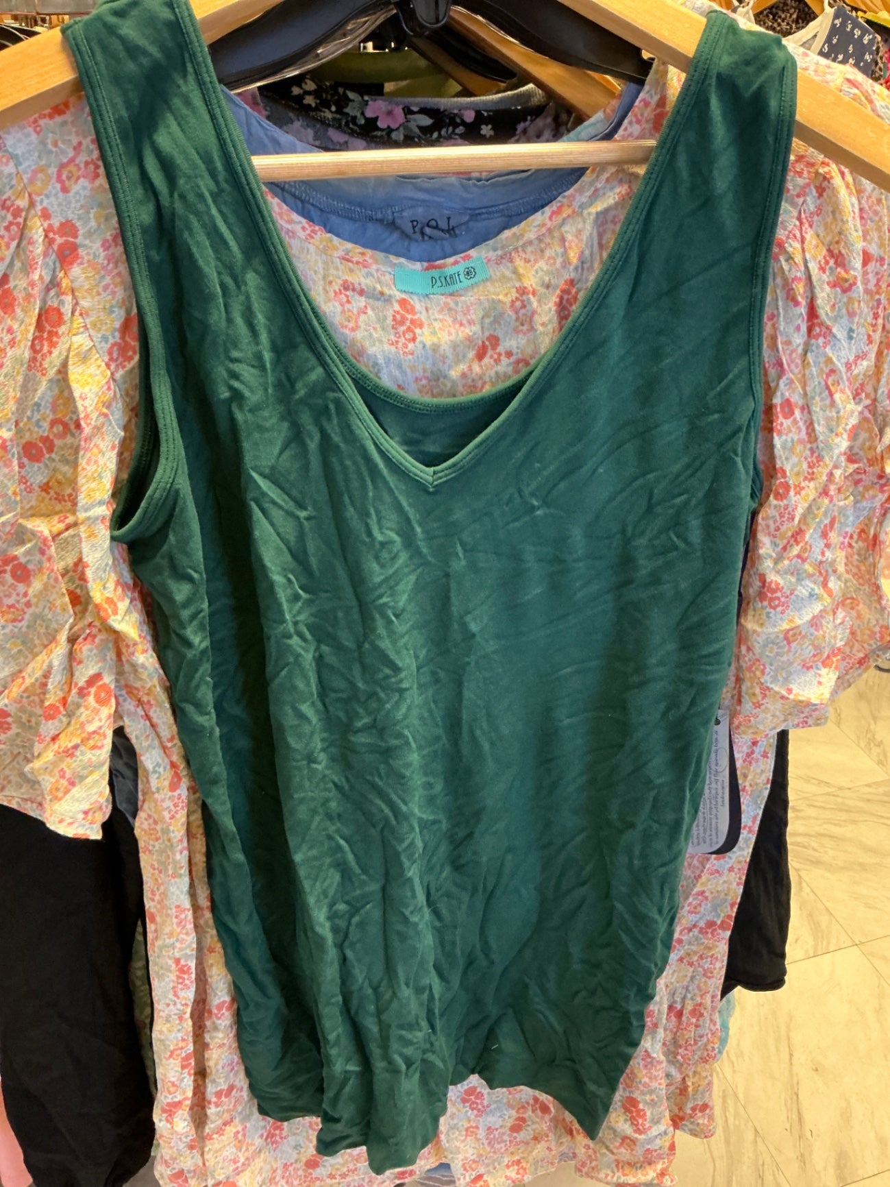 Elietian Tank Top O/S Green NWT